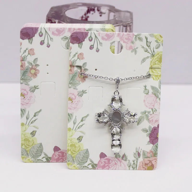 Hot sale 50Pcs Multi-Style Jewelry set package Card 6*9cm Flower/ marbling design necklace earring pendant package card