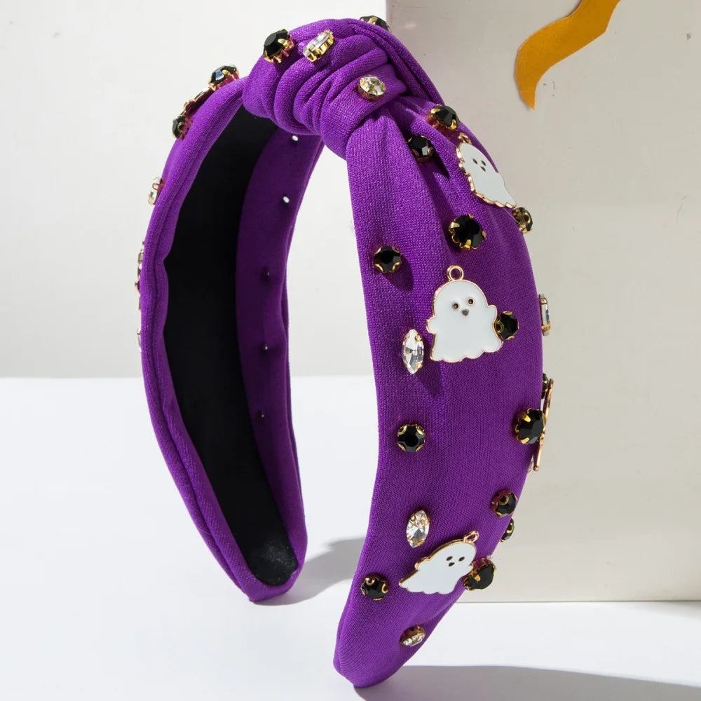 Halloween Themed Headbands For Women With Diamonds Rice Beads Letters little ghost Accessories Holiday Hair Accessories Gifts