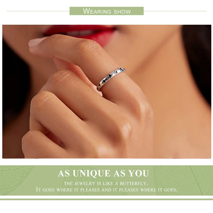 WOSTU European 925 Sterling Silver Simple Rings For Women Wedding Engagement Heart Rings With Zircon Original Female Jewelry