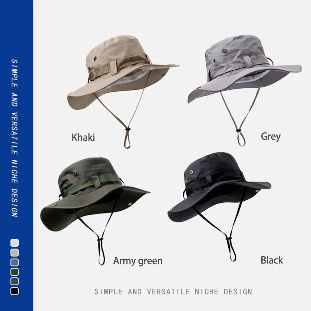 Wide Brim Sun Hat UV Protection Breathable Bucket Cap For Hiking Camping Fishing Outdoor Sun Protection Hats For Men Women