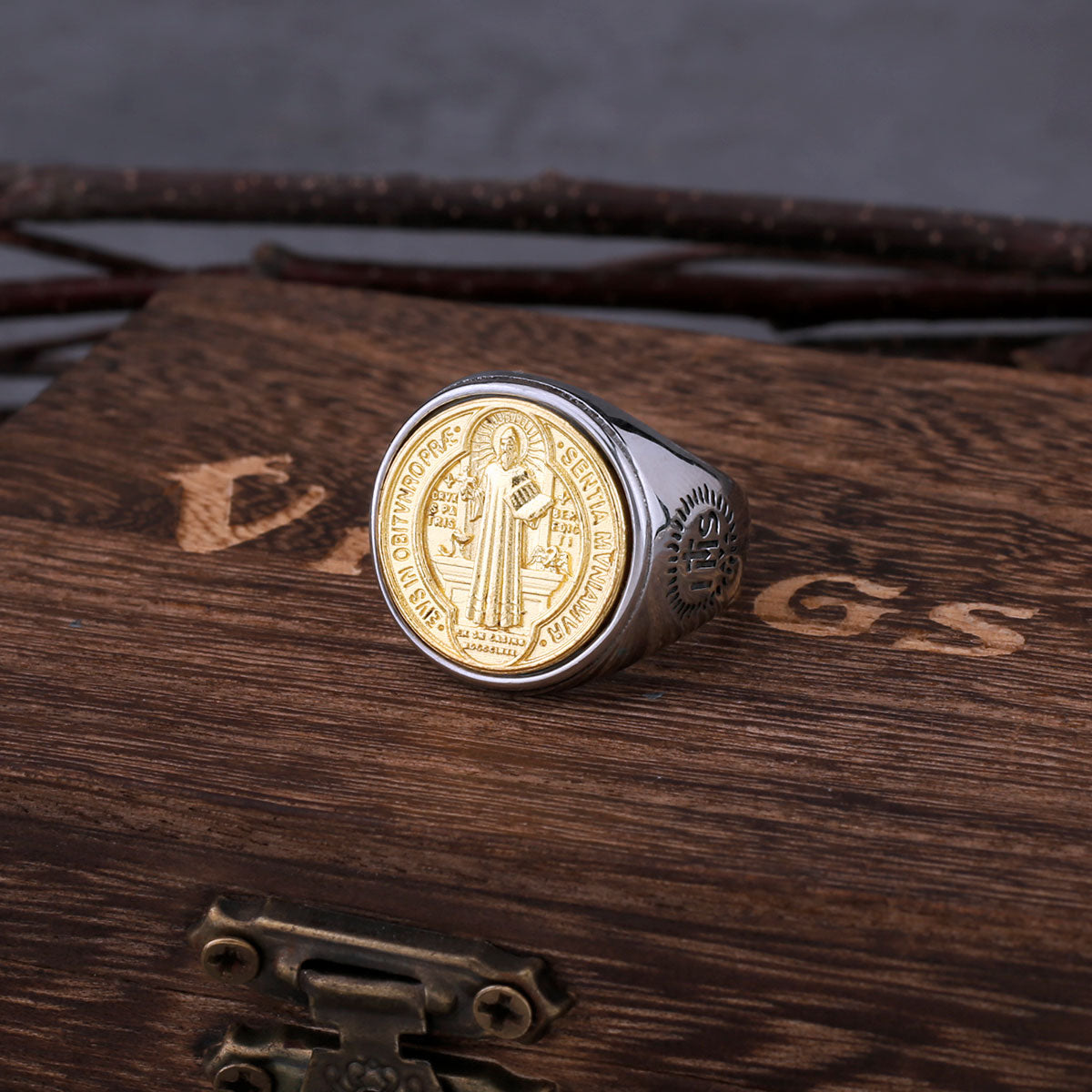 316L Stainless Steel Catholic St. Benedict Ring Classic Fashion Cross CSPB Accessories Religious Jesus Exorcist Jewelry Gift