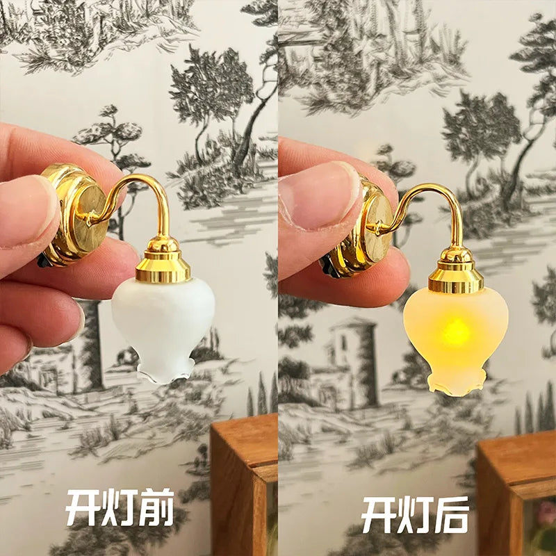 1/6 Doll House Model Furniture Accessories Led Lights Battery Operated 1/12 Desk Lamp Bjd Ob11 Gsc Blyth Soldier Lol Miniatures