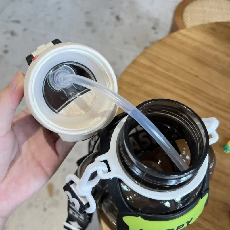 850ml Sports Water Bottle with Straw Large Capacity Plastic Water Cup for Travel Portable Backpack Kettle Children Cup BPA Free
