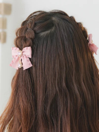 Small Hairpin Water Drop Heart Shape Rhinestone Pendant Wooden Ear Hairclips Headdress Sweet Side Clip Hair Accessories Jewelry