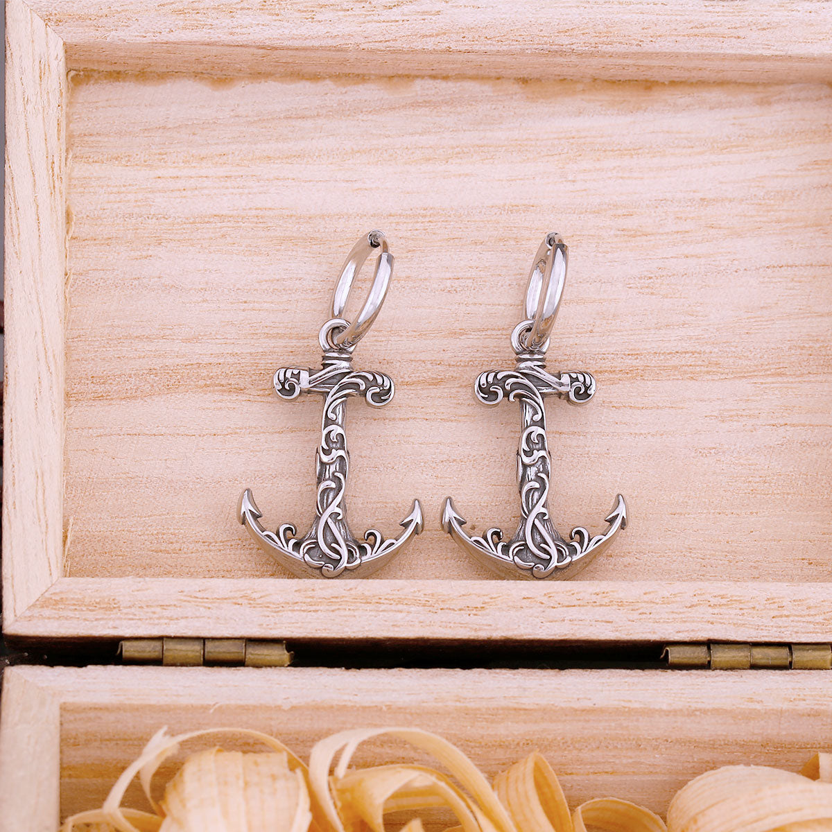 Stainless Steel Vintage Viking Anchor Drop Earrings Hip-hop Punk Rock Biker Boys Fashion Charm Earrings Jewelry Gift Accessories