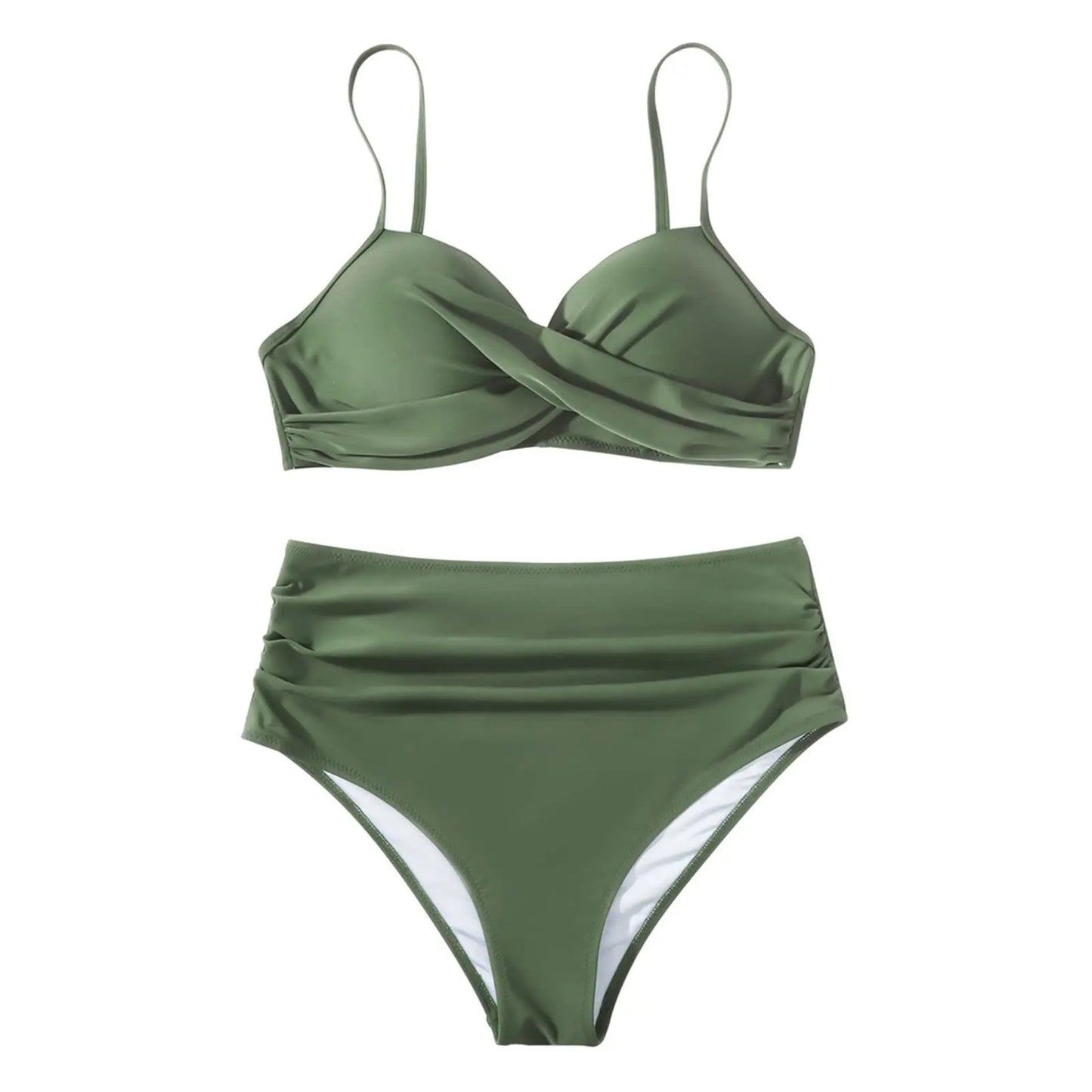 2024 Sexy Leaf Print Bikini Female Swimsuit Women Swimwear Thong Push Up Bikinis Set High Waist Swimming Suits for Bathing Suit