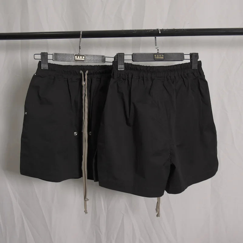 High Street Men's Pants Black Solid Casual Shorts for Man Cotton Zipper Design Men Trousers Techwear Men's Clothing