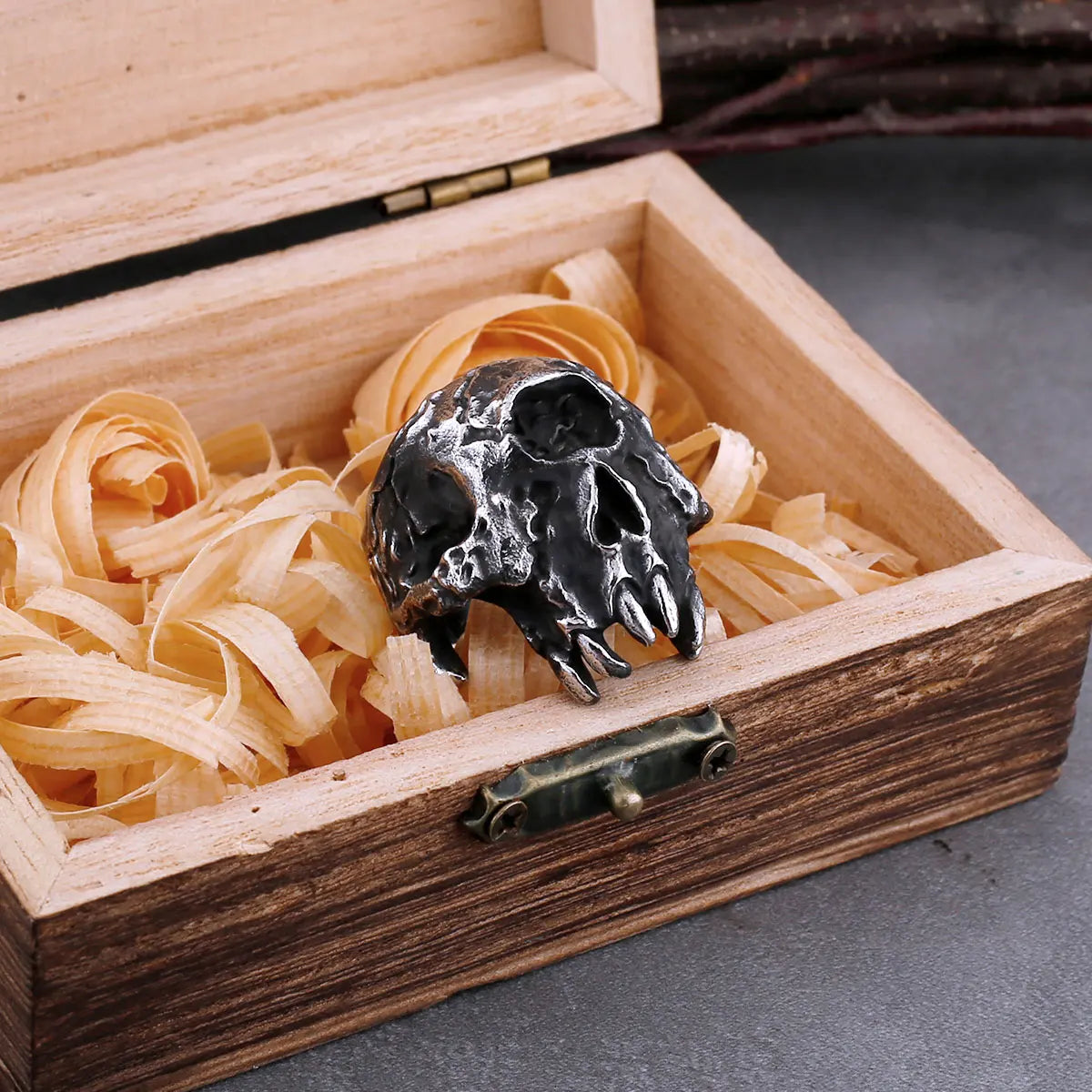 Northern Europe Viking 316L Stainless Steel Skull Ring Neo-gothic Fashion Teen Biker Ring Punk Rock Party Jewelry Accessories