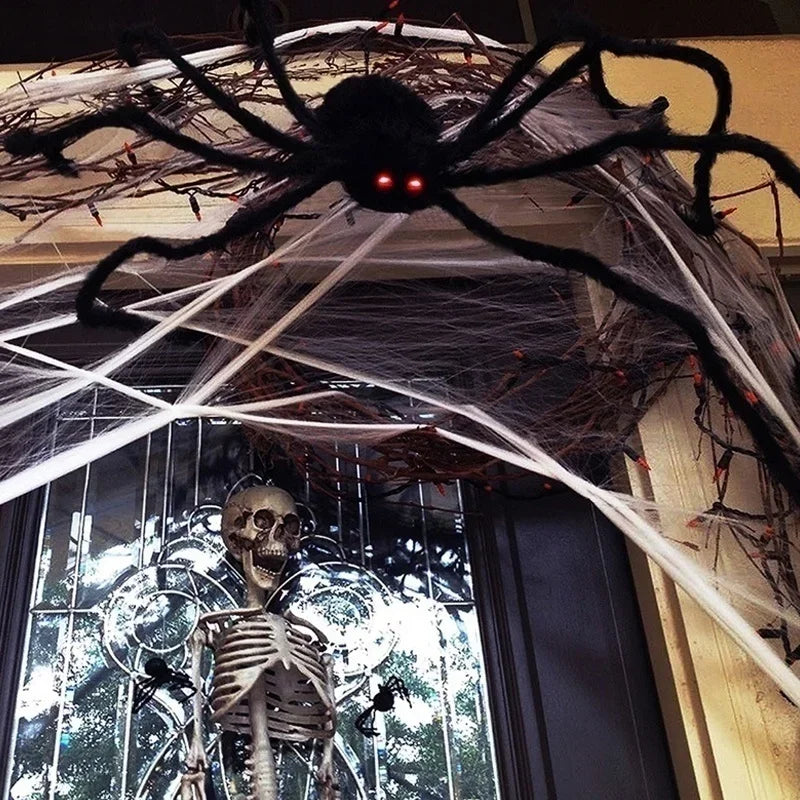 30cm/75cm Halloween Giant Black Plush Spider Decoration Haunted House Prop Indoor Outdoor Decor Halloween Decoration