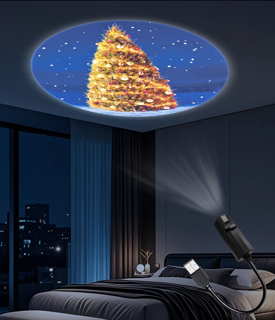 USB Led Night Light Moon Lamp Halloween Christmas Decoration Holiday Ornaments for Bedroom Ceiling Wall Projector Party Lighting