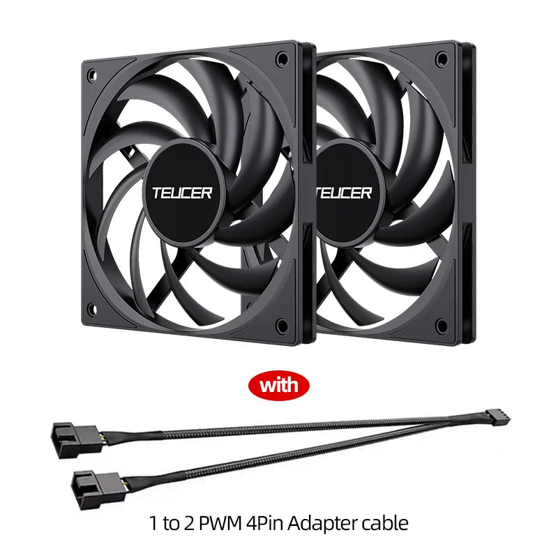 Teucer UT-12015 Ultrathin 15mm Thinckness 12cm Chassis Fan 12V/4Pin PWM FBD Bearing PC Case Cooling Ventilator 1-10pcs with Hub