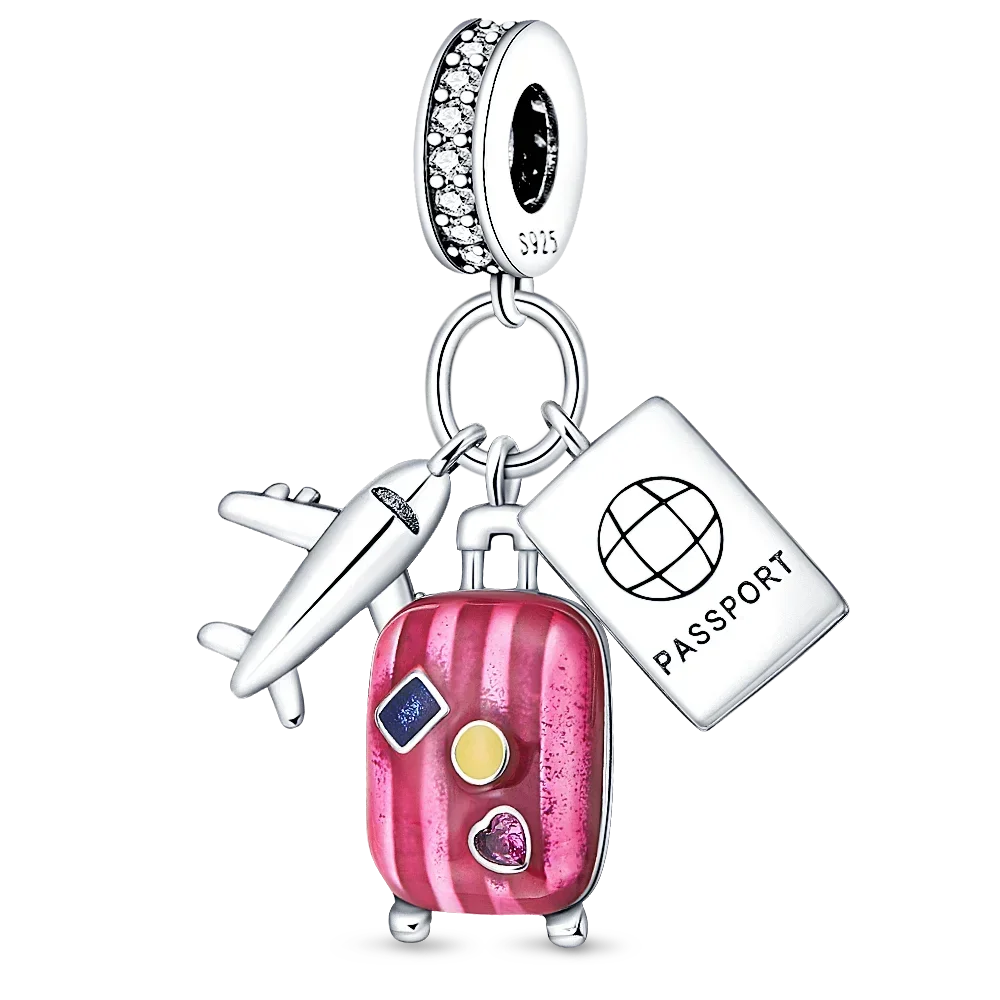 925 Sterling Silver Green Series Flower Tree Apple Pendant DIY Fine Beads Fit 4MM hole diamete Charms Bracelet Women Jewelry Diy