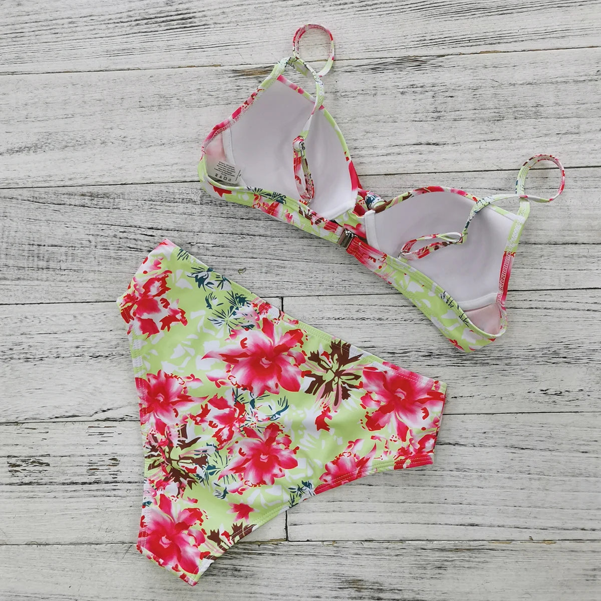 2024 Sexy Leaf Print Bikini Female Swimsuit Women Swimwear Thong Push Up Bikinis Set High Waist Swimming Suits for Bathing Suit