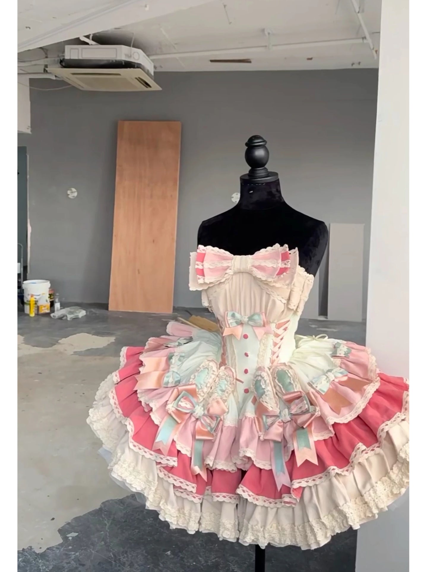 French Sweet and Cute Lolita Princess Sling Dress Summer New Girly Style Bow Slim Fit Puffy Cake Above Knee Ladies Lo Dresses
