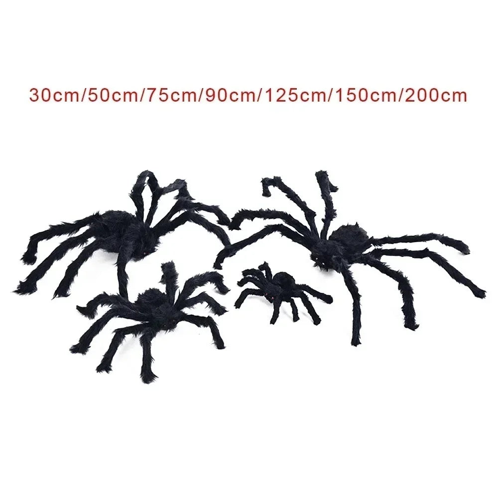 30cm/75cm Halloween Giant Black Plush Spider Decoration Haunted House Prop Indoor Outdoor Decor Halloween Decoration