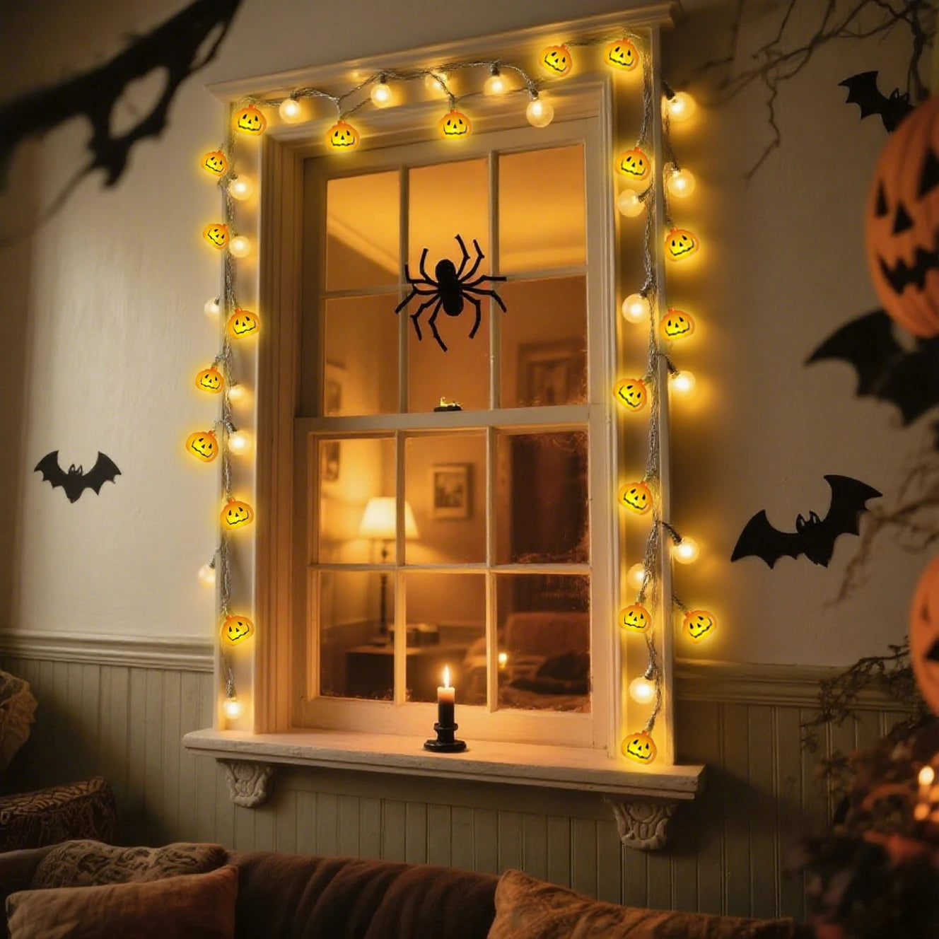 1PCS Halloween Party Home Indoor Outdoor 1PC Halloween 3M 20 LED Battery Powered String Lights With Pumpkin Shape
