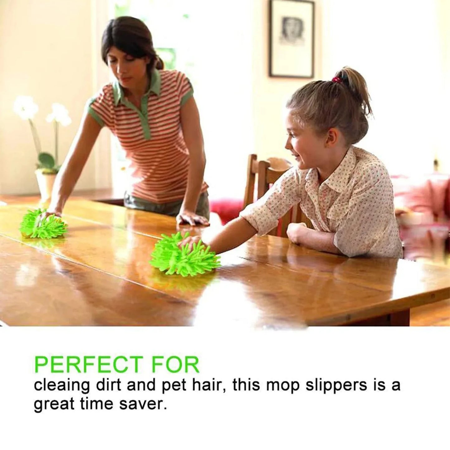 2 Pieces Of Chenille Mop Slippers Dust Removal Foot Socks Mop Cap Multifunctional Floor Cleaning Lazy Shoe Cover Dust Collector