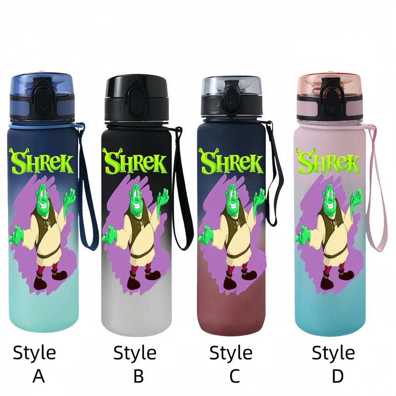 Shrek 650ml Cartoon Characters Portable Water Cup Large Capacity Outdoor Plastic Leak-proof Water Bottle Children's Gift