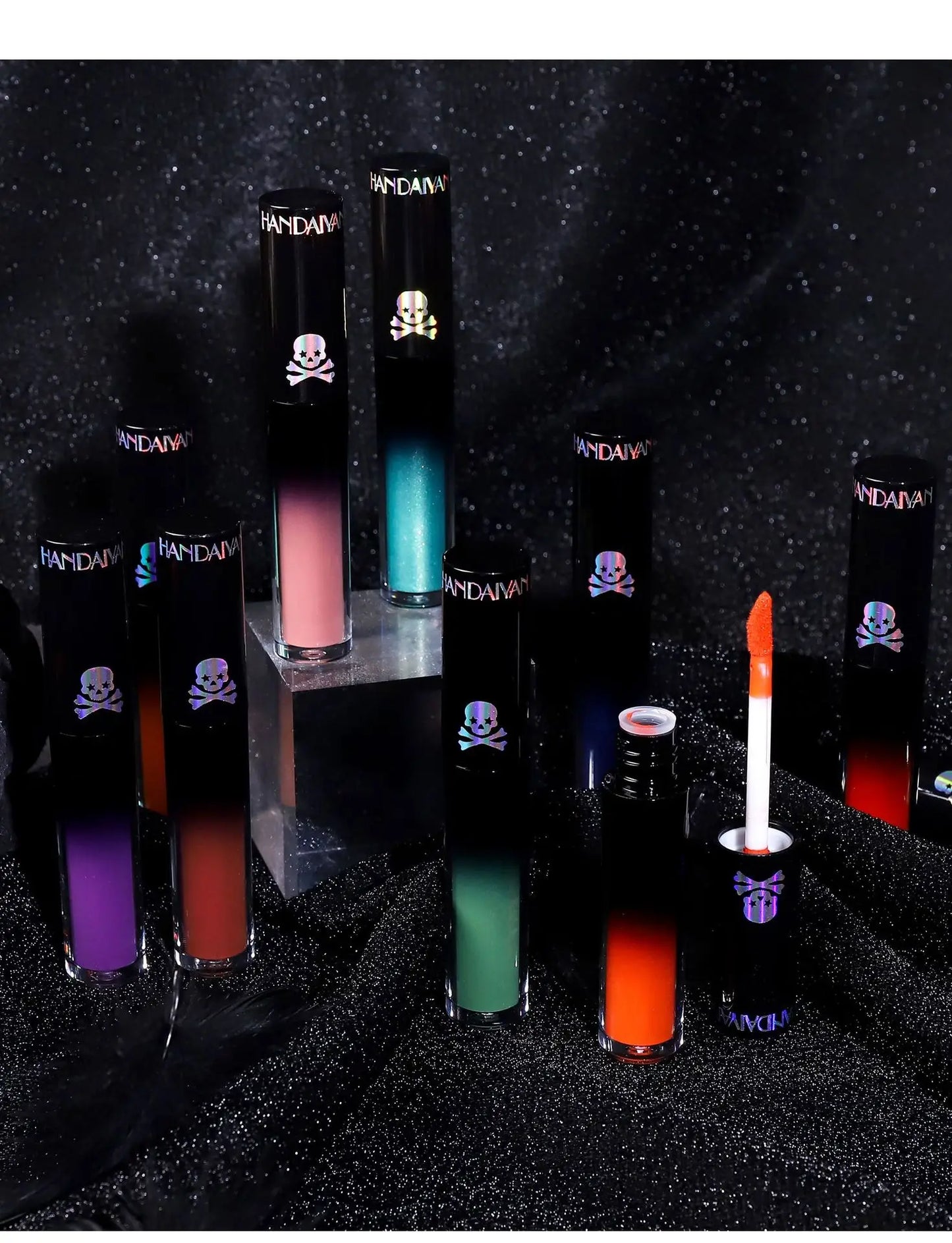 Vampire Black Purple Halloween Christmas Lipstick Moisturizing Waterproof Matte Lip Glosses Pigmented Lip Tint Makeup