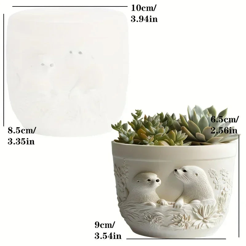 Windmill Town Succulent Plant Pot Silicone Mold Windmill Town House Relief Flower Pot Resin Mold Dream house storage box molds