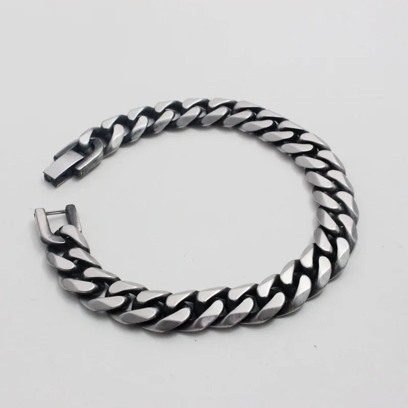 Black Bracelet Men's Accessories Cuban Hip Hop Bracelet Chain Fashion Stainless Steel Men's Chain Gift Vintage Bracelet Jewelry
