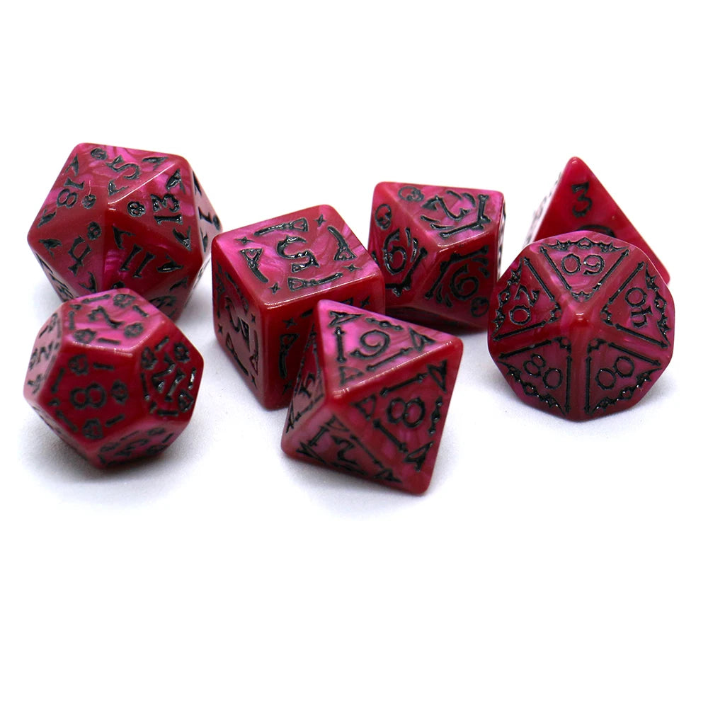 7pcs Set Relief Halloween Pattern Board Game Dice Set, DND Game Dice