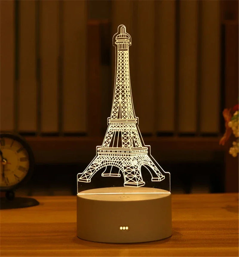 3D Visual Illusion Night Light Visual Creative LED Desk Lamp Changes USB Powered Gift for Kids