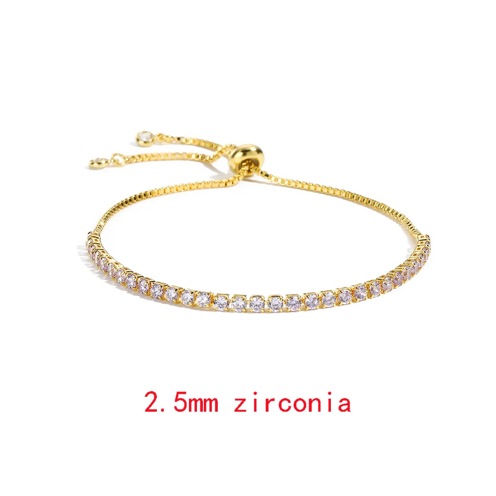 Luxury Rainbow Adjustable Multicolor Tennis Bracelets For Women Ladies Wedding Colorful Zircon Charm Bracelet Hand Chain Jewelry