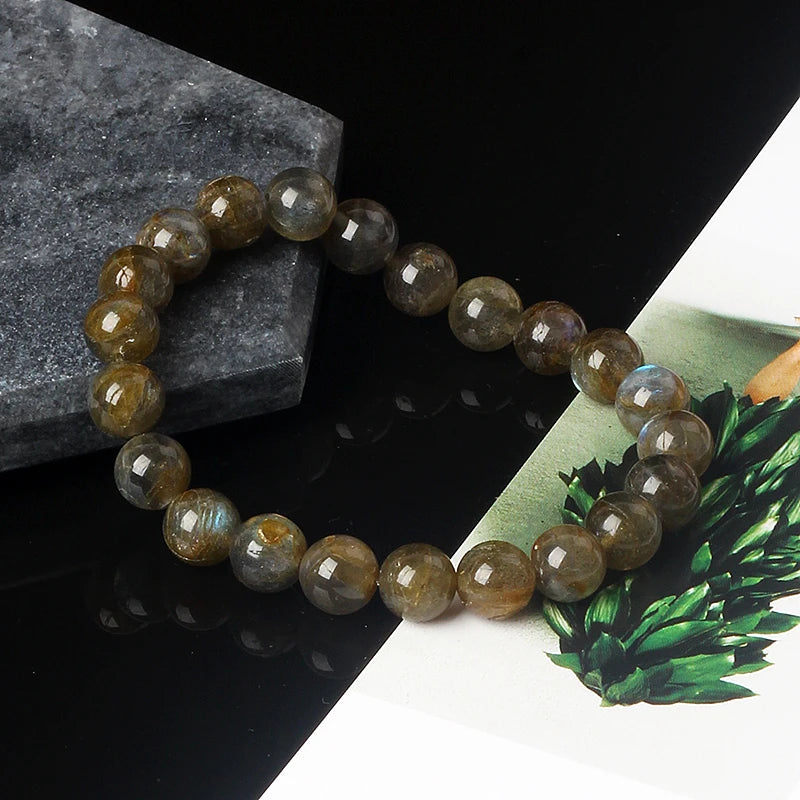 Original India Labradorite Beads Bracelets for Women Reiki Natural Stone Blue MoonStone Charm Bangle femme bijoux Couple Jewelry
