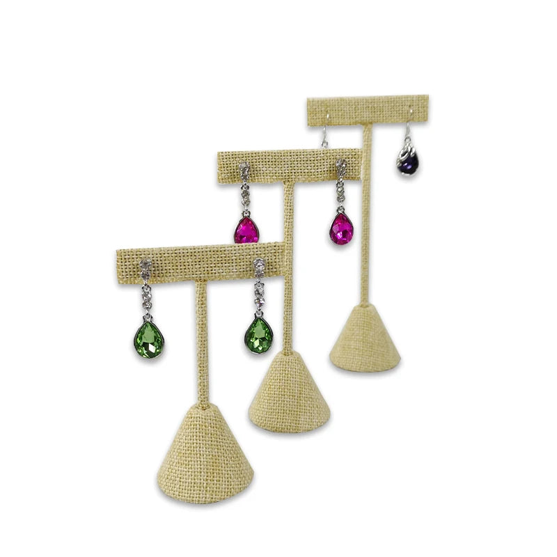 T-shaped Earring Display Stand Velvet PU Leather Jewerly Display Rack Earring Stud Accessories Display Storage Props 3Pcs/lot