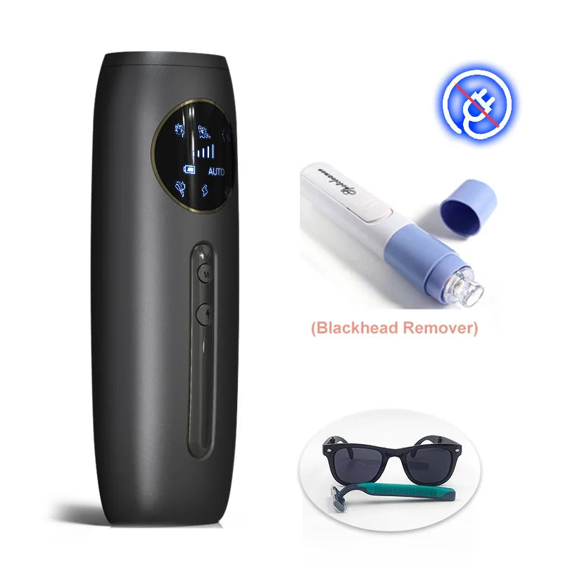 Rechargeable Laser Hair Removal Sapphire Cooling Auto Permanent Painless Bikinis Trimmer in Home Icy Cold Wireless IPL Epilator