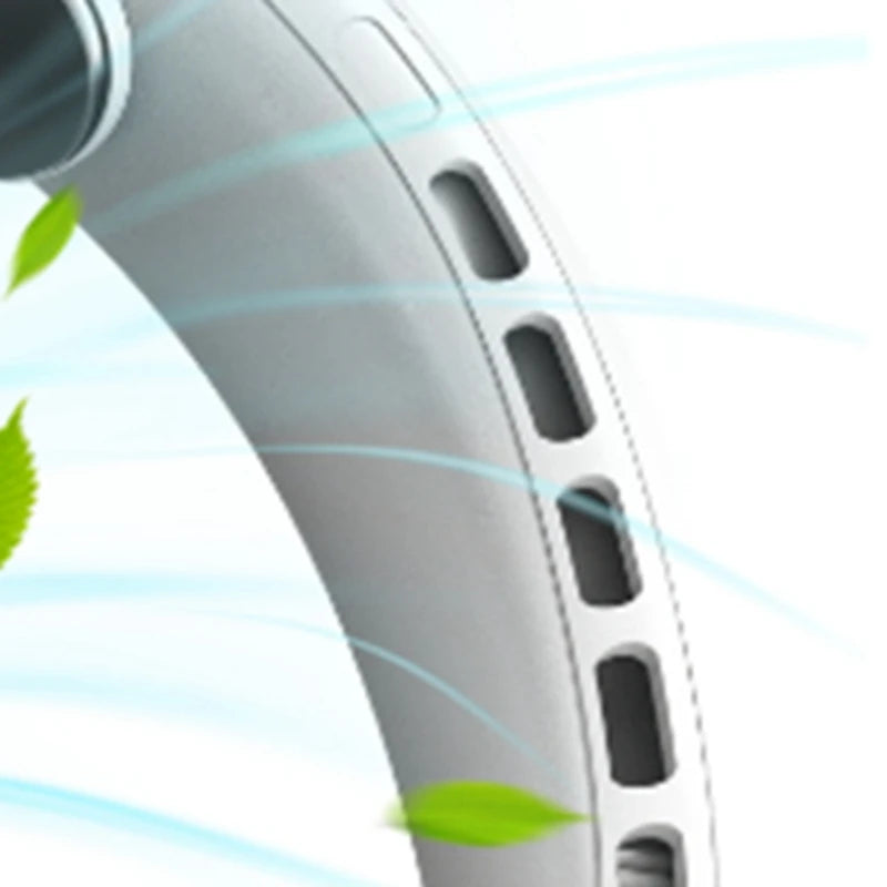 4000mAh Leafless Portable Neck Fan 3 Gears Adjustable Super Strong Wind Fast Cooling Multi-Function Digital Display Neck Fan 4