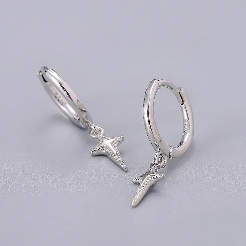925 Sterling Silver Minimalist Jesus Cross Pendant Earrings Gold/Silver Hoop Earrings Fashion Wedding Party Earrings Jewelry