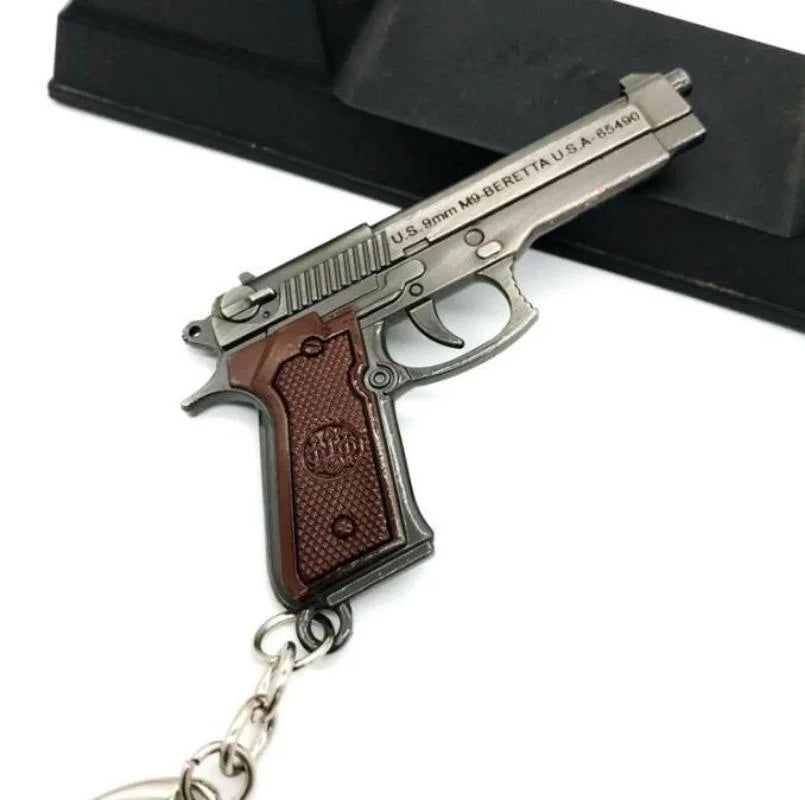 Mini Pistol Model Metal Alloy Material Cool Pistol Key Chain Children's Men's Accessories