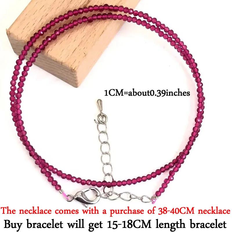 2-3mm Natural Stone Beaded Necklace Handmade Mini Tourmaline lapis crystal Energy Healing Female Bracelet for Women Jewelry Gift