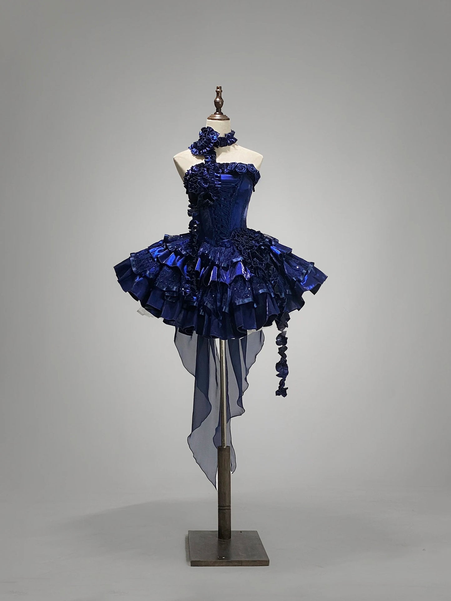 Original Lolita Dress New Christmas New Year Goth Red Fish Bone Jsk Dress Halloween Cosplay Dark Blue Slim Sling Short Dresses