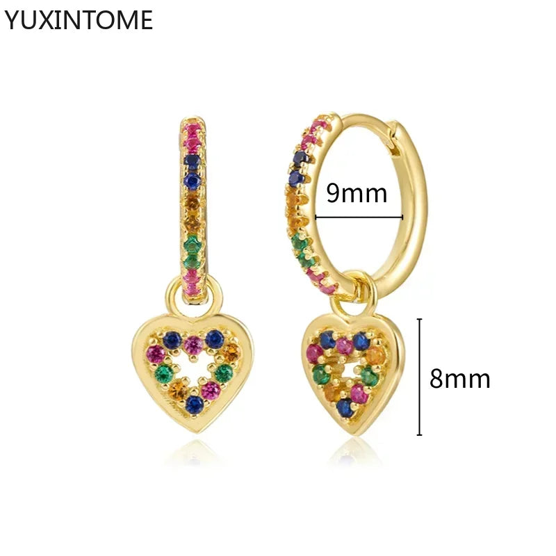 Colorful Crystal Earrings 925 Sterling Silver Ear Needle Stud Earrings for Women Cross Dangle Earrings Party Wedding Jewelry