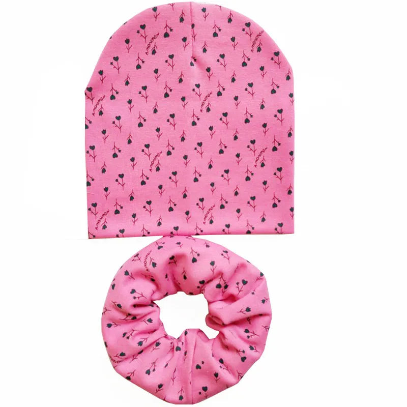 Star Print Cotton Baby Hat Autumn Winter Baby Girls Hat Boys Cap Toddlers Infant Cap Scarf Children Bonnet Hats