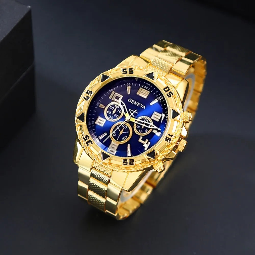 4 Pcs/set Men's Watch Casual Men Watches Set Quartz male wristWatch Fashion Accessories 3pcs Fashion Accessories Ideal Gifts