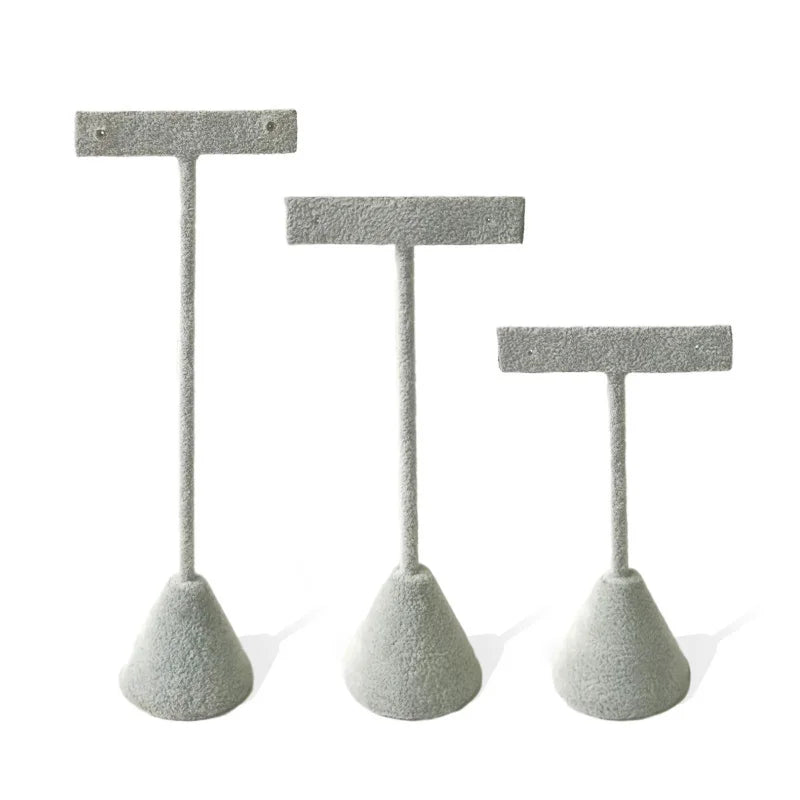 T-shaped Earring Display Stand Velvet PU Leather Jewerly Display Rack Earring Stud Accessories Display Storage Props 3Pcs/lot