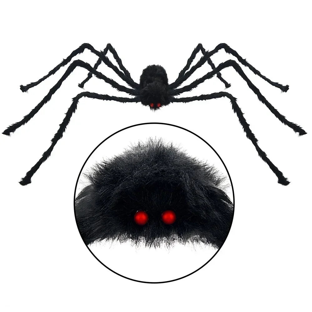 30cm/75cm Halloween Giant Black Plush Spider Decoration Haunted House Prop Indoor Outdoor Decor Halloween Decoration