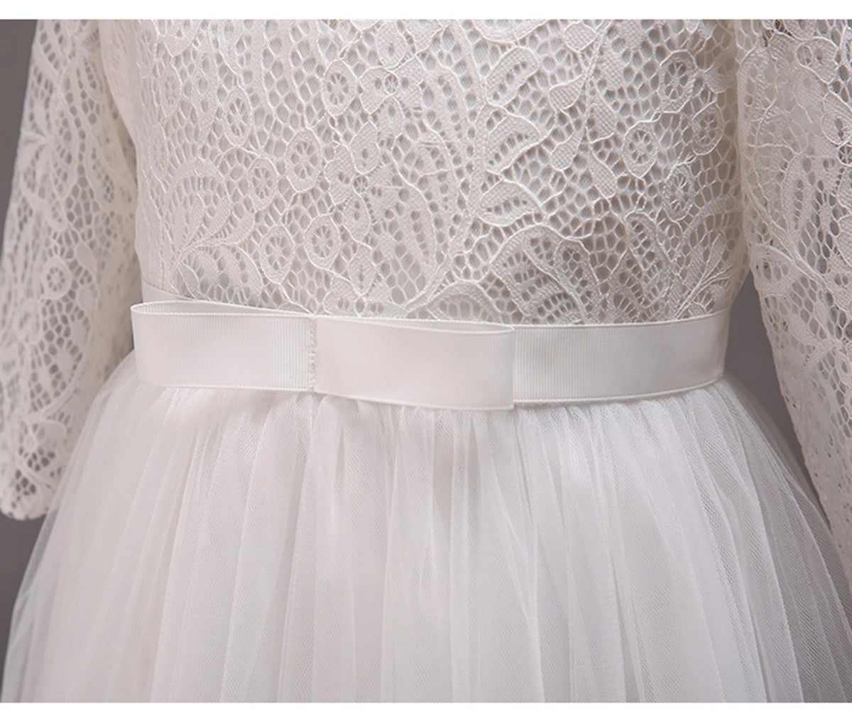 Little Big Girls Spring 3/4 Sleeves Lace Flower Girl Birthday Party Holiday Long Dress KLS1660