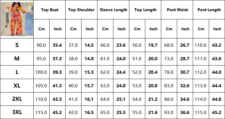 Women 2 Pieces Printed Pants Sets Blouse & Wide Leg Pants Floor Length Fashion High Street Wear Female Two Pieces Matching Sets