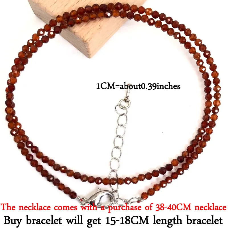 2-3mm Natural Stone Beaded Necklace Handmade Mini Tourmaline lapis crystal Energy Healing Female Bracelet for Women Jewelry Gift