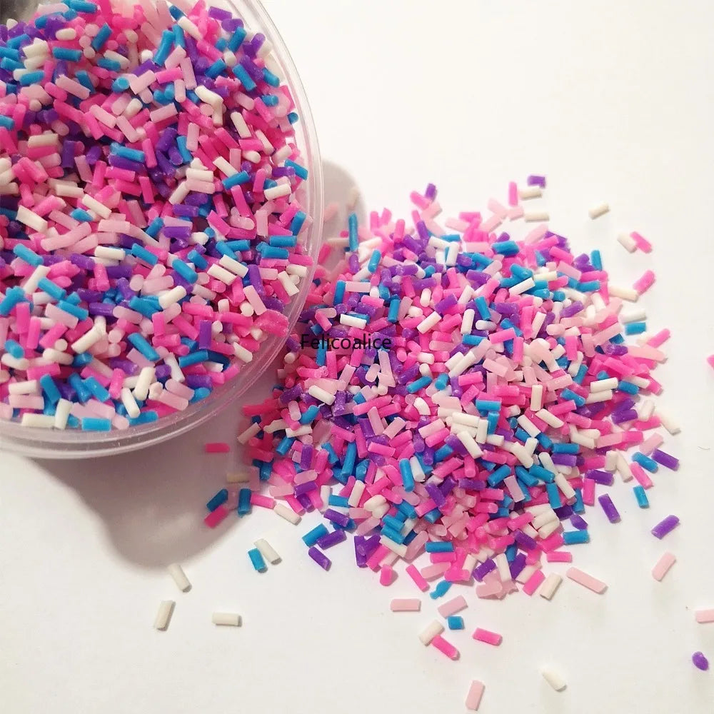 100g DIY Polymer Clay Fake Candy Sweets Sugar Sprinkle Decorations for Fake Cake Dessert Simulation Food Dollhouse Gifts