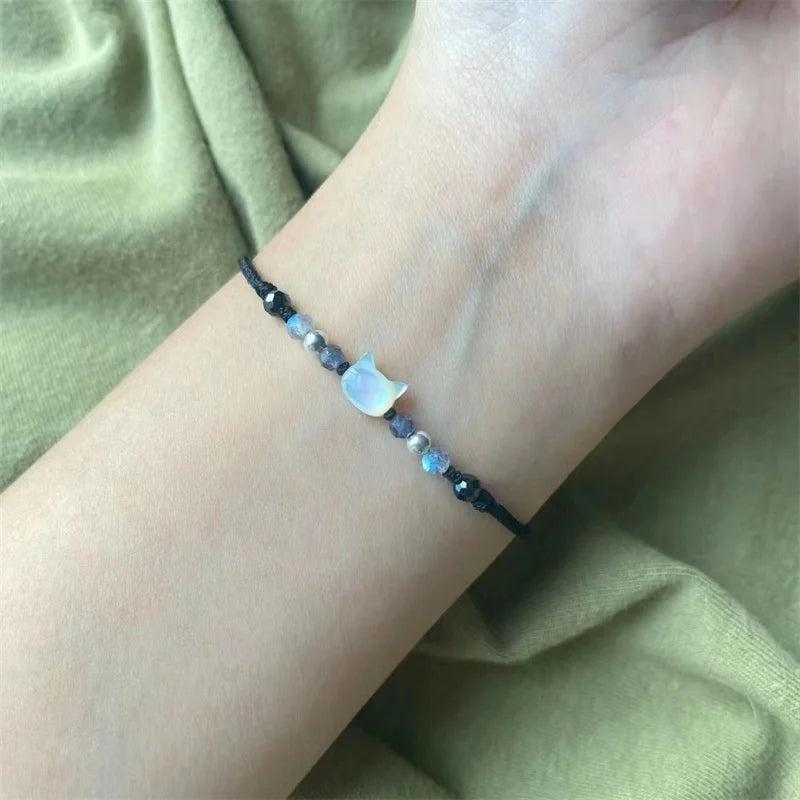 Handmade Couple Cute Cat Bracelet Unique Stylish Hand Rope For Women Men Beaded Woven Bracelet Wrist Jewelry Gifts