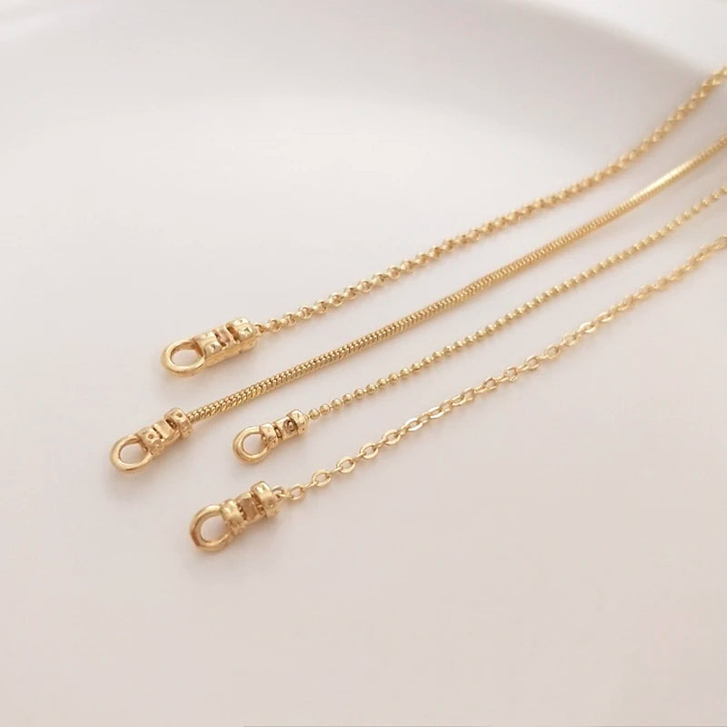 20Pcs Brass 18K Gold Plated Crimp End Caps with Loop Cord Tube Barrel Ends Cap for Leather Cords And Chains Diy Jewelry Making