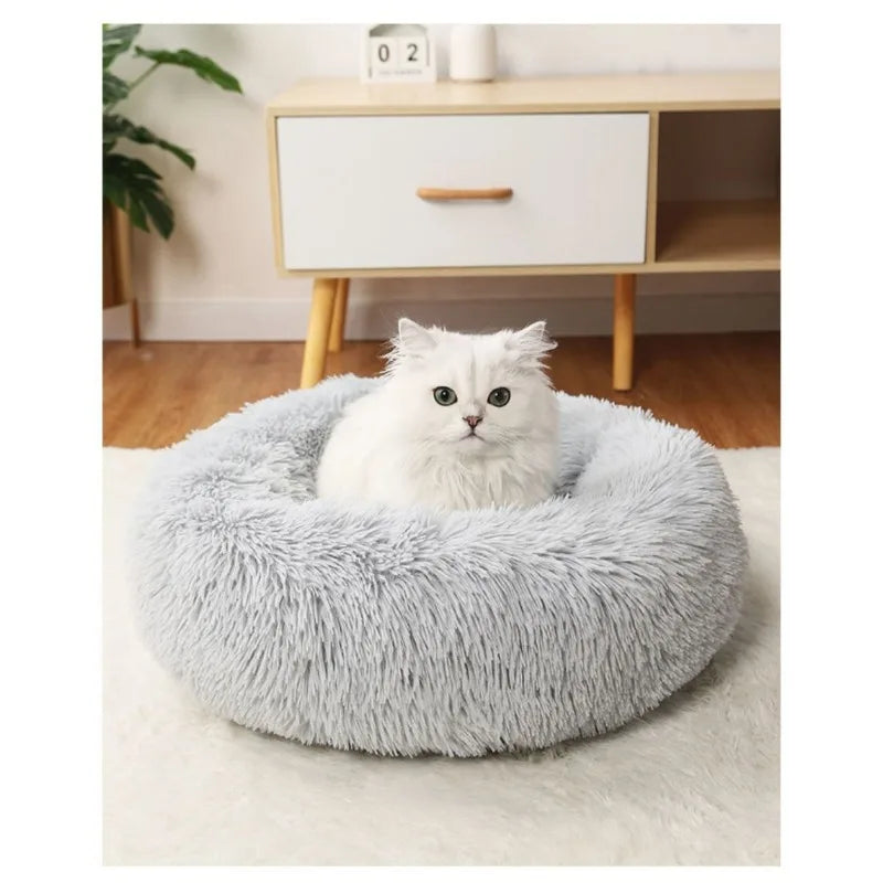 40-70cm Home Plush Pet Nest Super Soft Warm Detachable and Washable Round Pet Bed for Dog and Cat House Winter Warm Sleeping