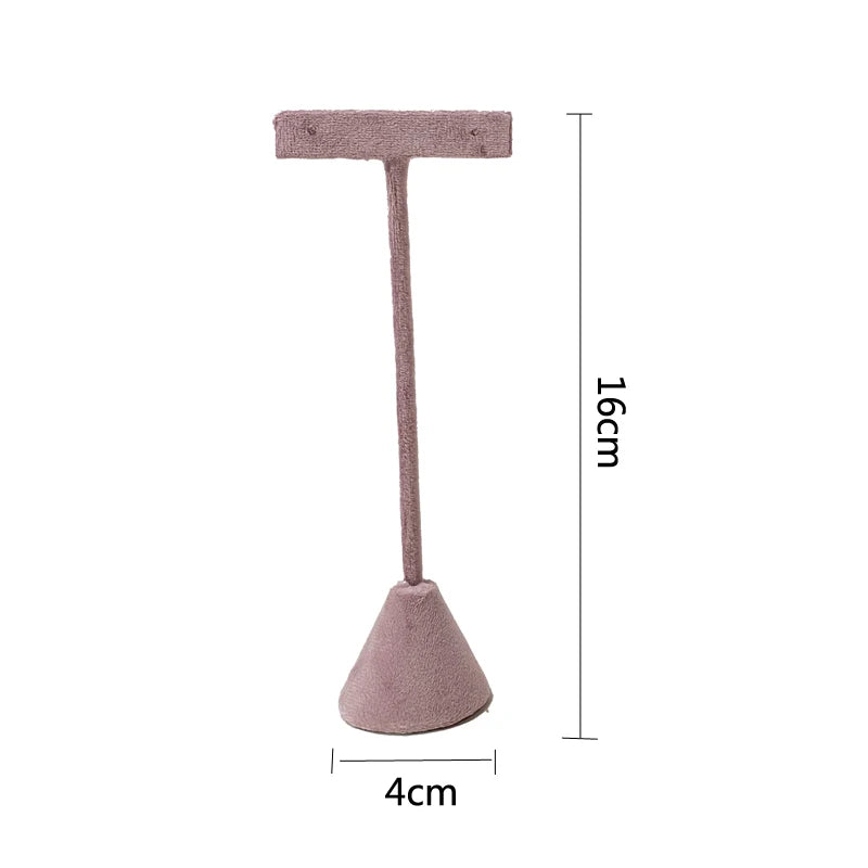 T-shaped Earring Display Stand Velvet PU Leather Jewerly Display Rack Earring Stud Accessories Display Storage Props 3Pcs/lot