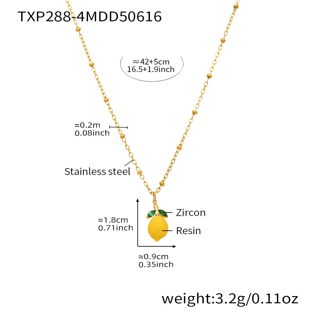 Shell Beads Bracelet With Multi Lemon Charms For Women Handmade Beaded Bracelets Matching Earrings Necklace Cute Jewelry Sets